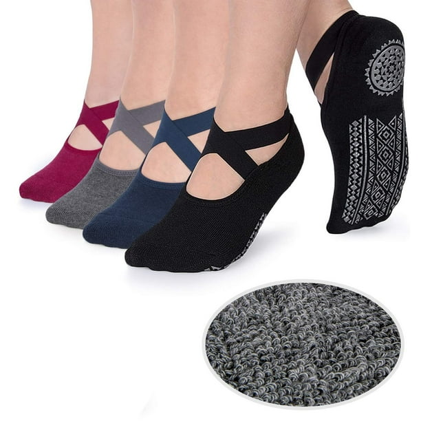 4 Pairs Yoga Socks for Women Non Slip Socks for Barre Pilates Hospital Dance Cushioned Anti Skid Ballet Socks With Grip Gifts 4 Pairs Yoga Socks for Women Non Slip Socks for Barre Pilates Hospital Dance Cushioned Anti Skid Ballet Socks With Grip Gifts